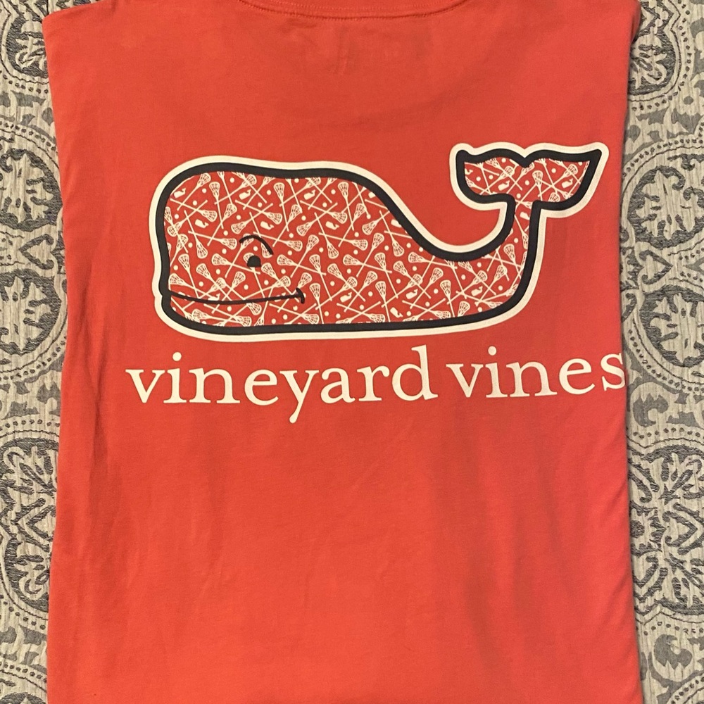 Vineyard Vines Coral Whale Lacrosse Long Sleeve Shirt Men’s Women’s XL NWOT